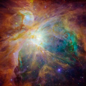 Spitzer and Hubble Orion Nebula